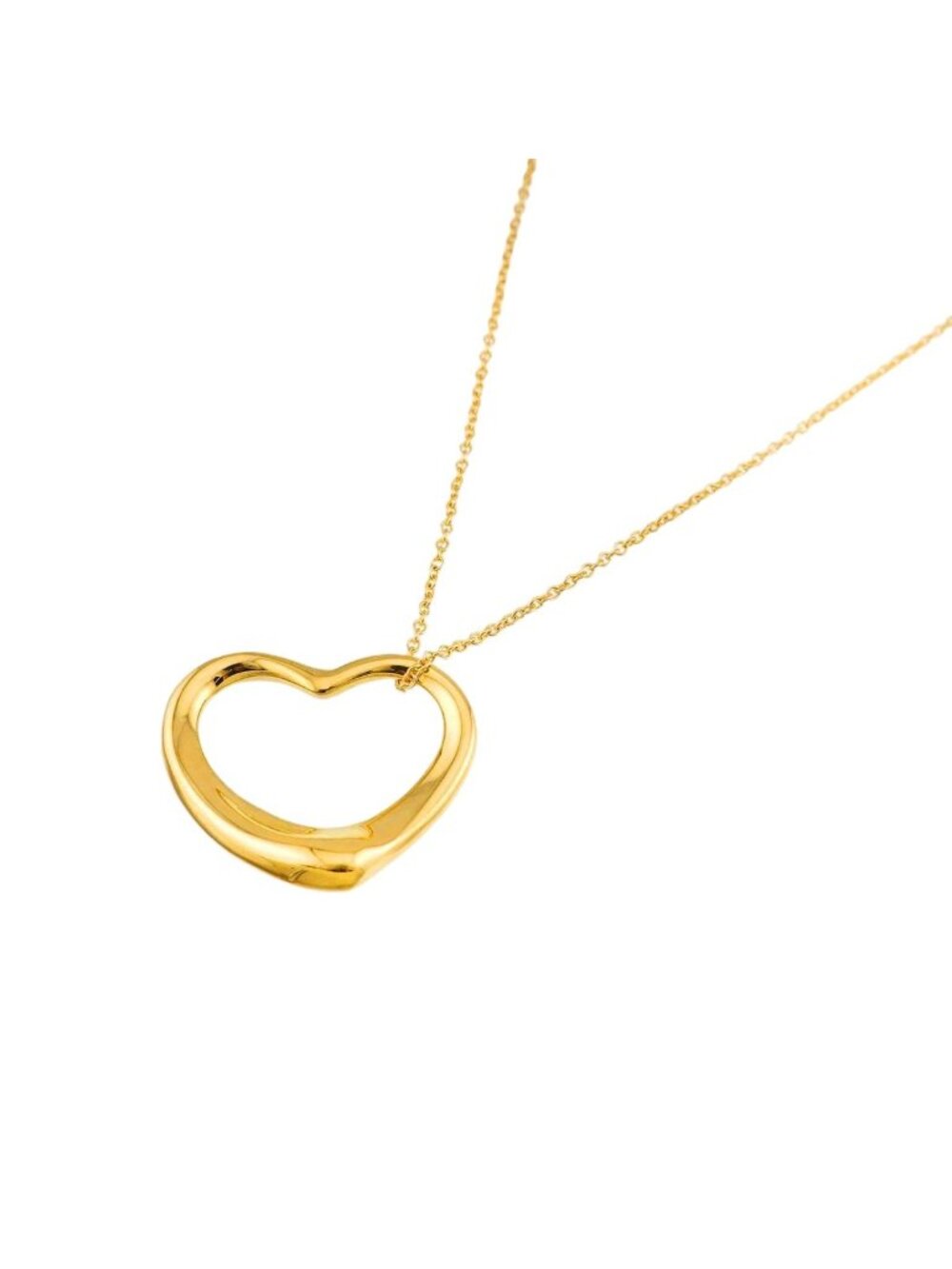 Tiffany & Co Open Heart Width 22 Necklace 40 18k YG Yellow Gold